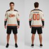 Custom Black Cream Hockey Orange Jersey, Hockey Uniform Design