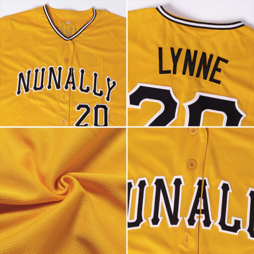 Custom Black Gold Baseball Gold Jersey, Custom Vintage Baseball Uniforms
