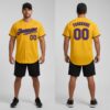 Custom Black Gold Baseball Purple Jersey, Custom Team Baseball Jerseys