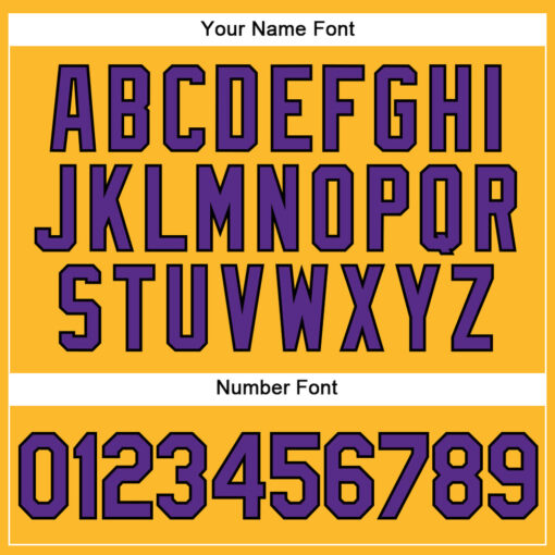 Custom Black Gold Baseball Purple Jersey, Custom Team Baseball Jerseys