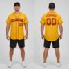 Custom Black Gold Baseball Red Jersey, Custom Baseball Team Jerseys
