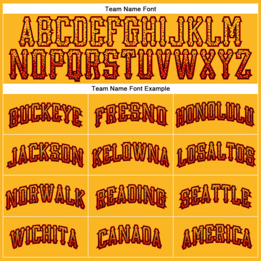 Custom Black Gold Baseball Red Jersey, Custom Baseball Team Jerseys