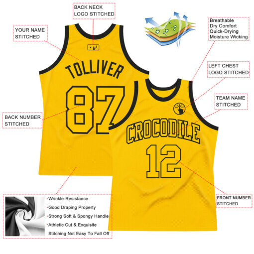 Custom Black Gold Basketball Gold Jersey, Best Custom Basketball Jerseys
