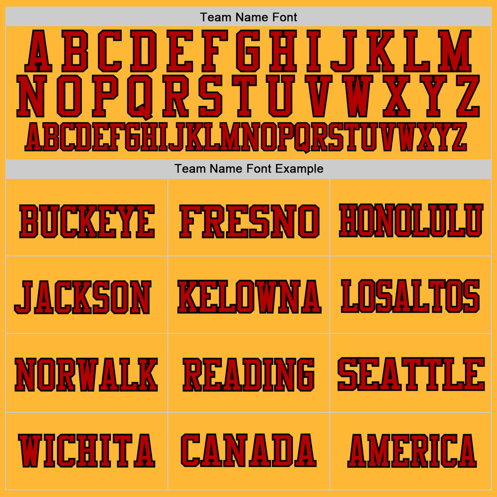 Custom Black Gold Football Red Jersey, Custom Football Jerseys