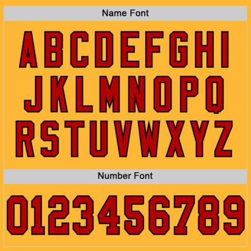 Custom Black Gold Football Red Jersey, Custom Football Jerseys