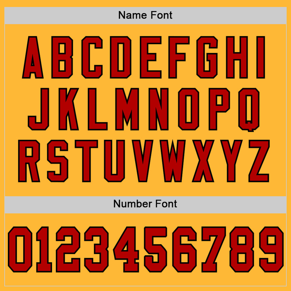 Custom Black Gold Football Red Jersey, Custom Football Jerseys