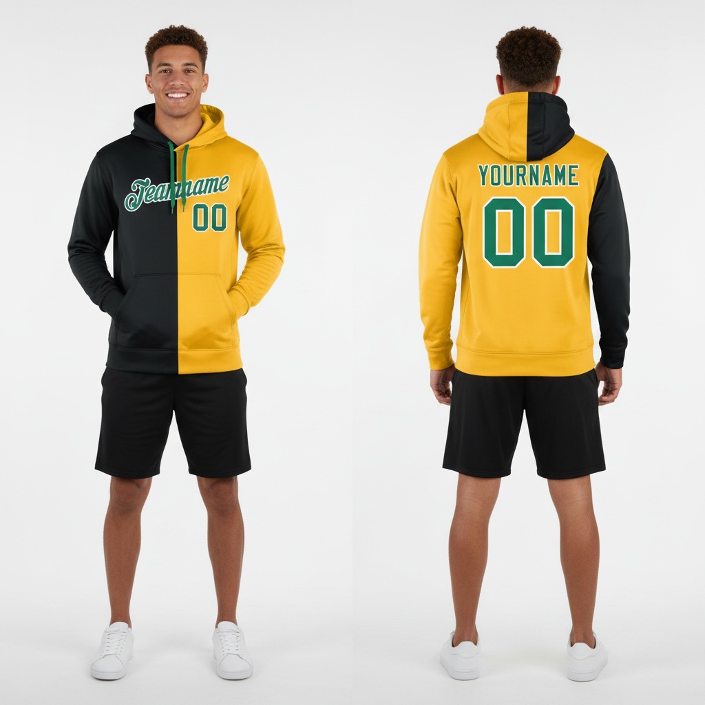 Custom Black Gold Hoodie, High Quality Custom Embroidered Hoodies