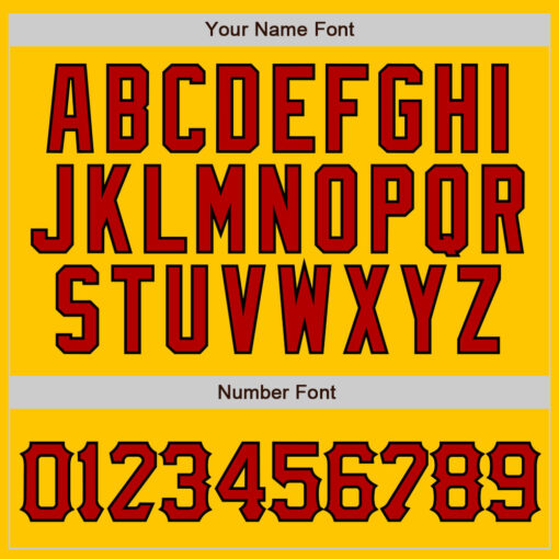 Custom Black Gold Pinstripe Baseball Red Jersey, Baseball Uniform Design