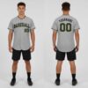 Custom Black Gray Baseball Olive Jersey, Custom Baseball Team Uniforms