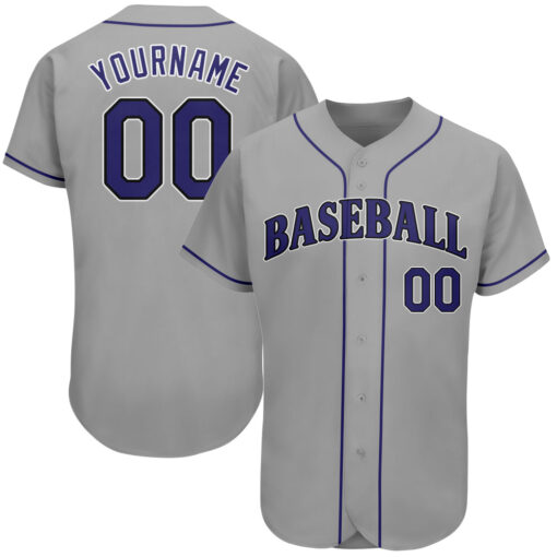 Custom Black Gray Baseball Purple Jersey, Customize Your Own Baseball Uniform