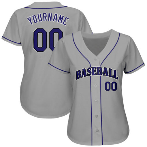 Custom Black Gray Baseball Purple Jersey, Customize Your Own Baseball Uniform