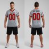 Custom Black Gray Football Red Jersey, Design My Own Basketball Uniform