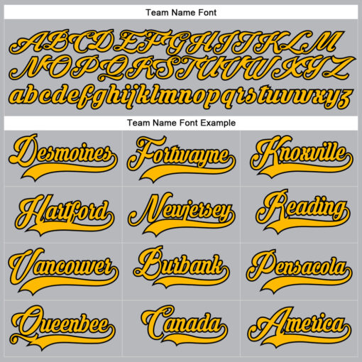 Custom Black Gray Hockey Gold Jersey, Custom Hockey Uniforms