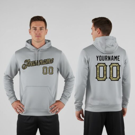 Custom Black Gray Hoodie, Custom Pullover Hoodies