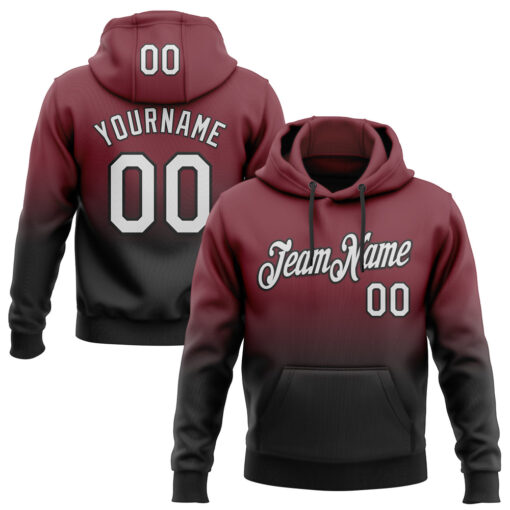 Custom Black Hoodie White Fade Fashion, Premium Custom Hoodies