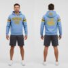 Custom Black Light Blue Hoodie Gold Hoodies, Premium Hoodies