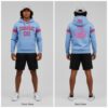 Custom Black Light Blue Hoodie Pink Hoodies, Premium Hoodie