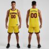 Custom Black Light Yellow Yellow Basketball Maroon Jersey, Customize Basketball Uniforms