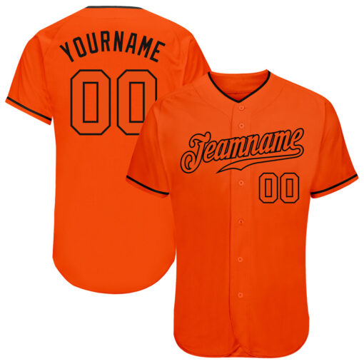 Custom Black Orange Baseball Orange Jersey, Customize Baseball Uniforms