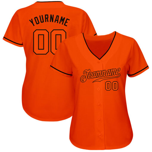 Custom Black Orange Baseball Orange Jersey, Customize Baseball Uniforms