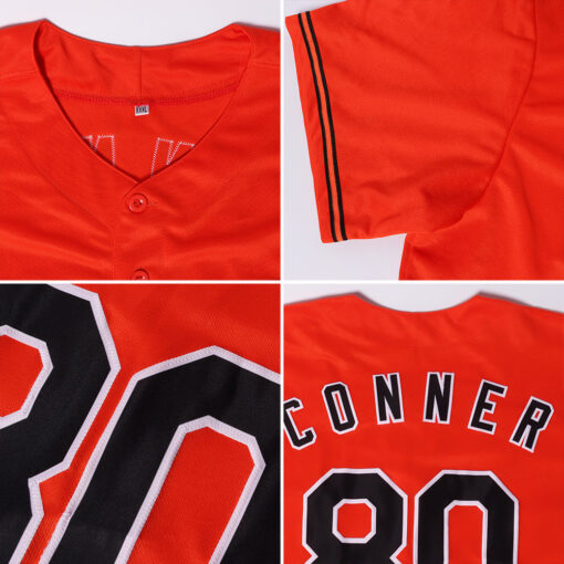 Custom Black Orange Baseball Orange Jersey, Customize Baseball Uniforms
