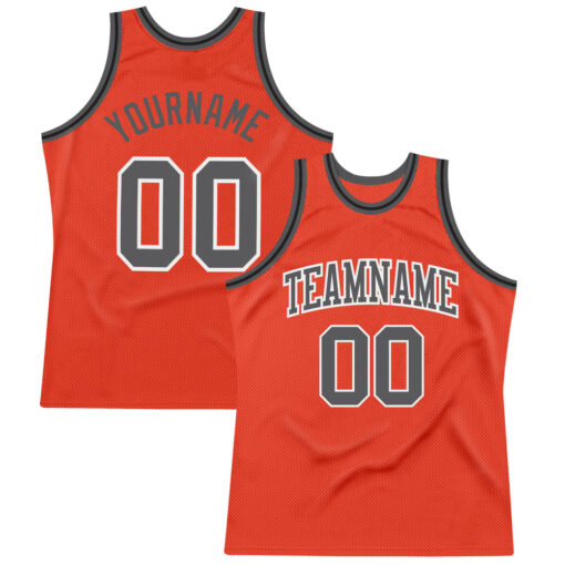 Custom Black Orange Basketball Dark Gray Jersey, Design Your Own Basketball Jersey