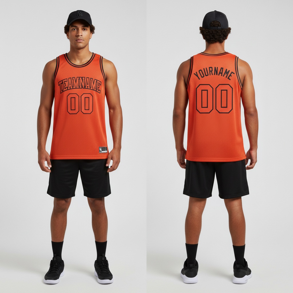 Custom Black Orange Basketball Orange Jersey, Basketball Jersey Designs