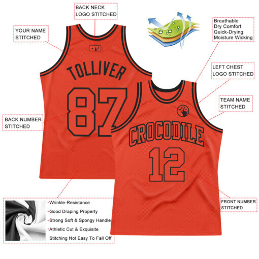 Custom Black Orange Basketball Orange Jersey, Basketball Jersey Designs