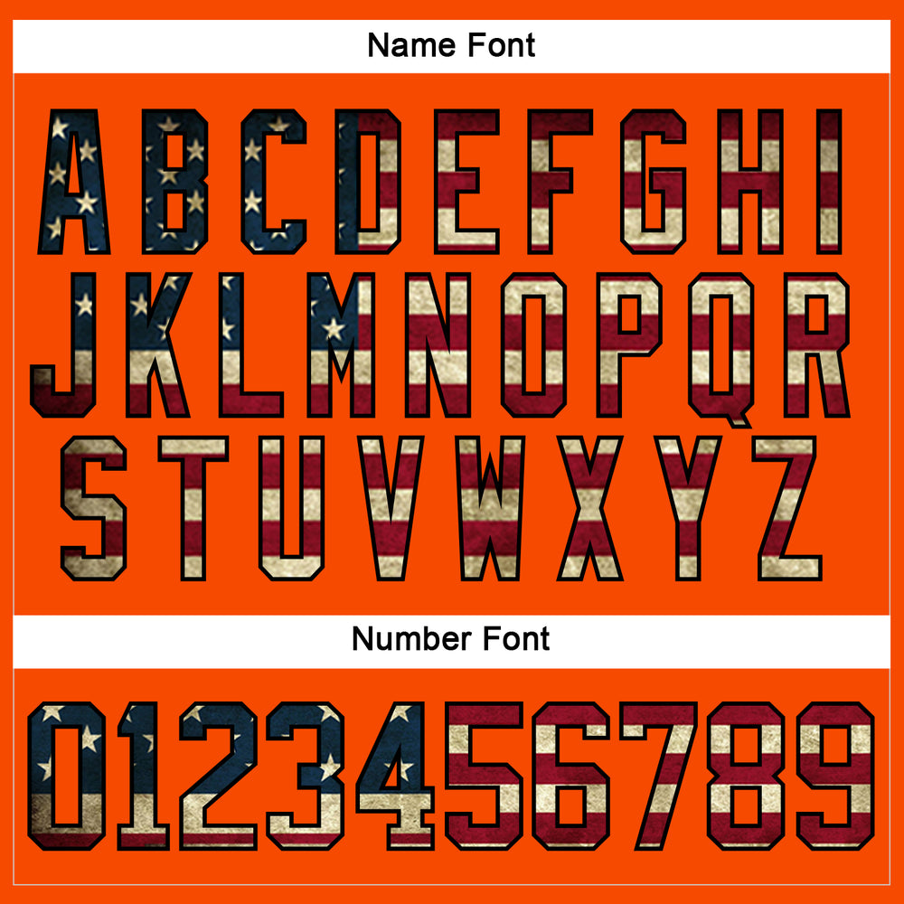 Custom Black Orange Front Logo Crossover Goalie Hockey Vintage Usa Flag Jersey, Customize A Hockey Jersey