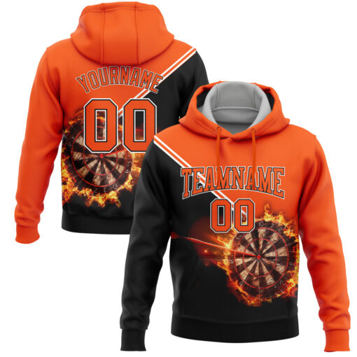 Custom Black Orange Hoodie, Design Custom Hoodies