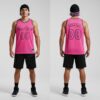 Custom Black Pink Basketball Pink Jersey, Cool Basketball Uniform Designs