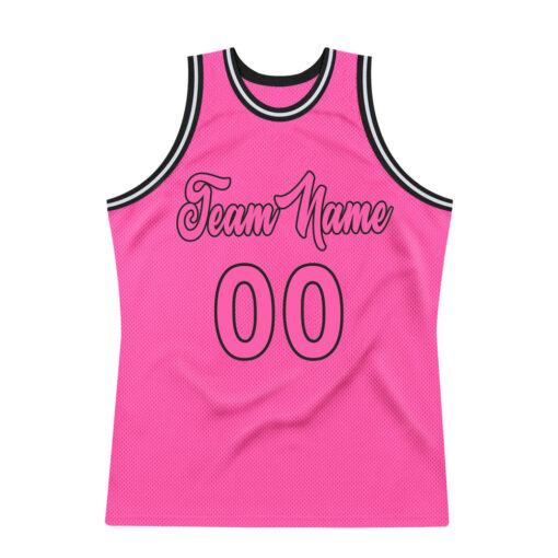 Custom Black Pink Basketball Pink Jersey, Cool Basketball Uniform Designs