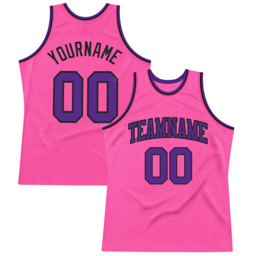 Custom Black Pink Basketball Purple Jersey, Basketball Uniform Designs