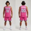 Custom Black Pink Basketball White Jersey, Design Basketball Uniforms
