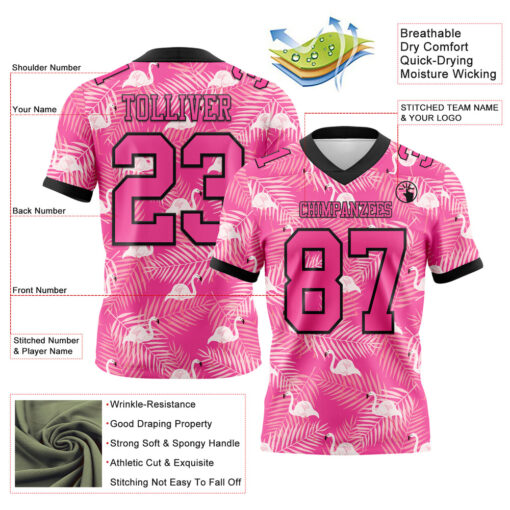 Custom Black Pink City Football Pink Jersey, Design My Own Basketball Jersey