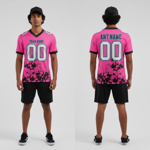 Custom Black Pink City Football White Jersey, Best Basketball Jersey Design
