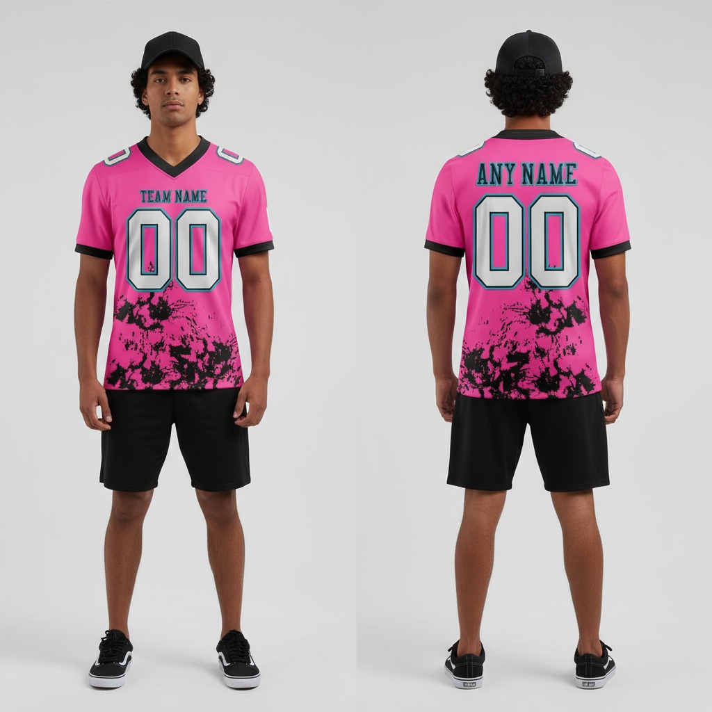 Custom Black Pink City Football White Jersey, Best Basketball Jersey Design