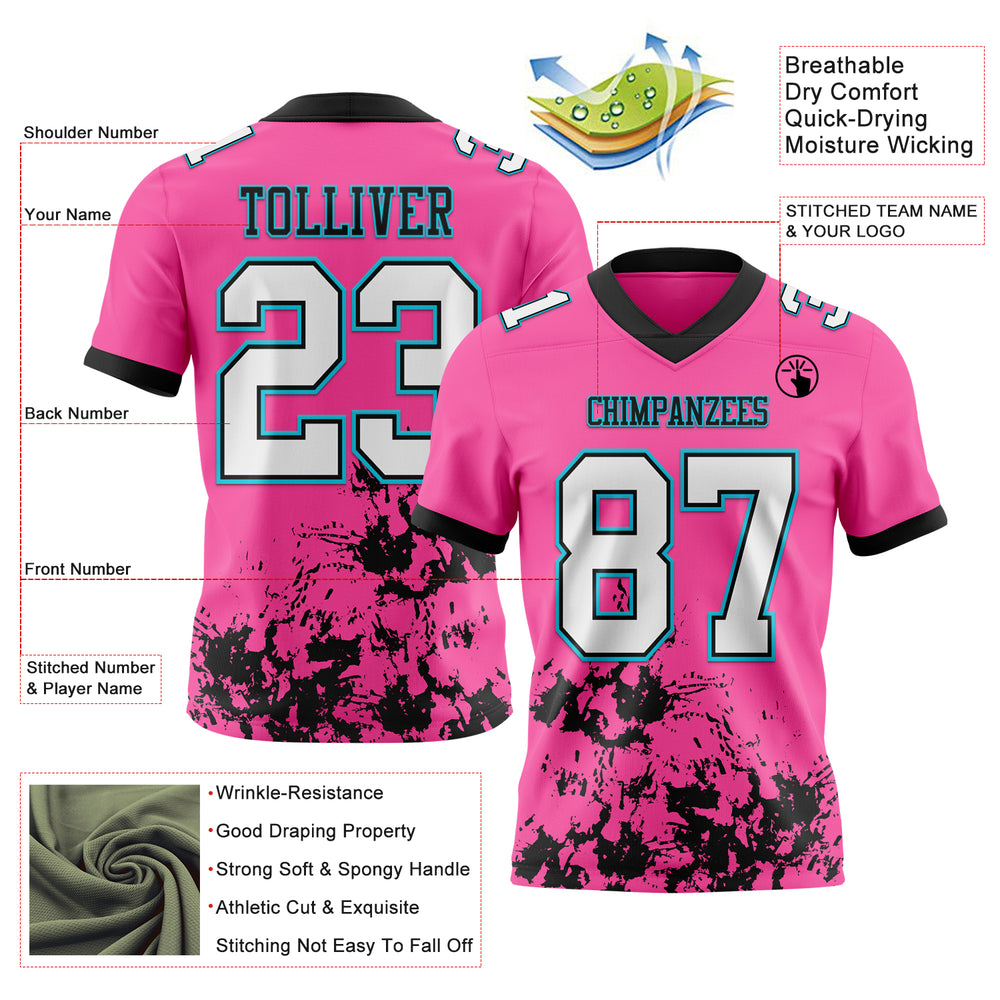 Custom Black Pink City Football White Jersey, Best Basketball Jersey Design