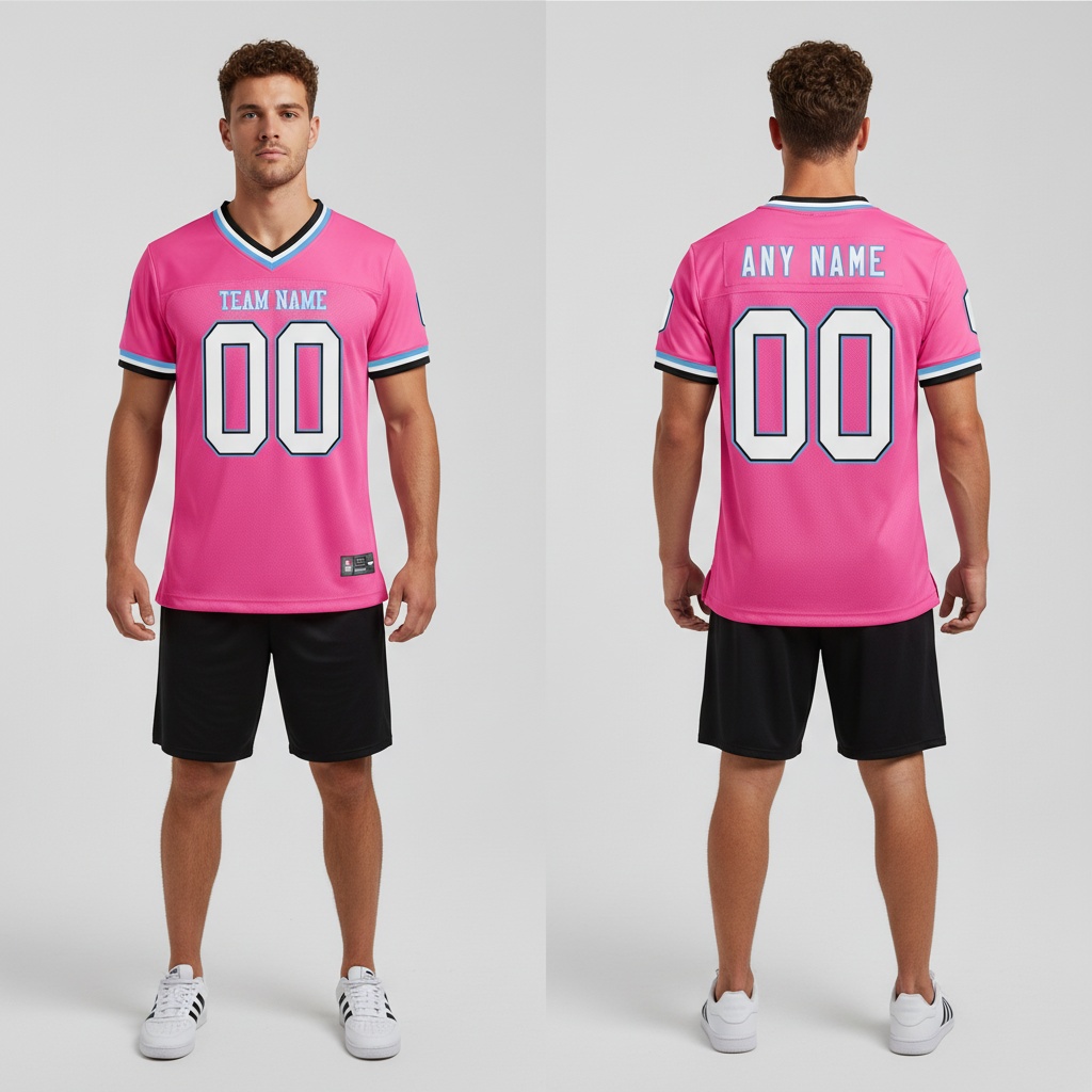 Custom Black Pink Football White Jersey, Custom Basketball Jersey Design