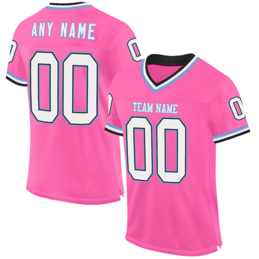 Custom Black Pink Football White Jersey, Custom Basketball Jersey Design