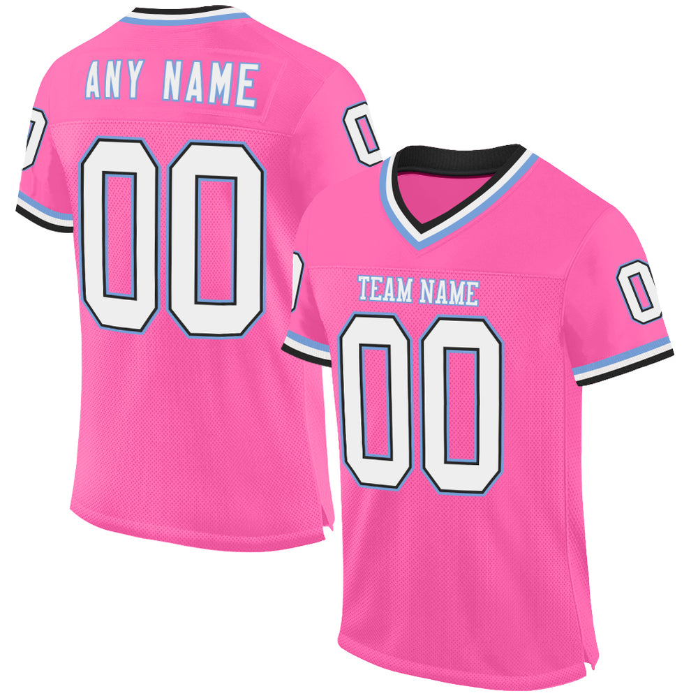 Custom Black Pink Football White Jersey, Custom Basketball Jersey Design