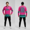 Custom Black Pink Front Logo Crossover Goalie Hockey Aqua Jersey, Hockey Jersey Design