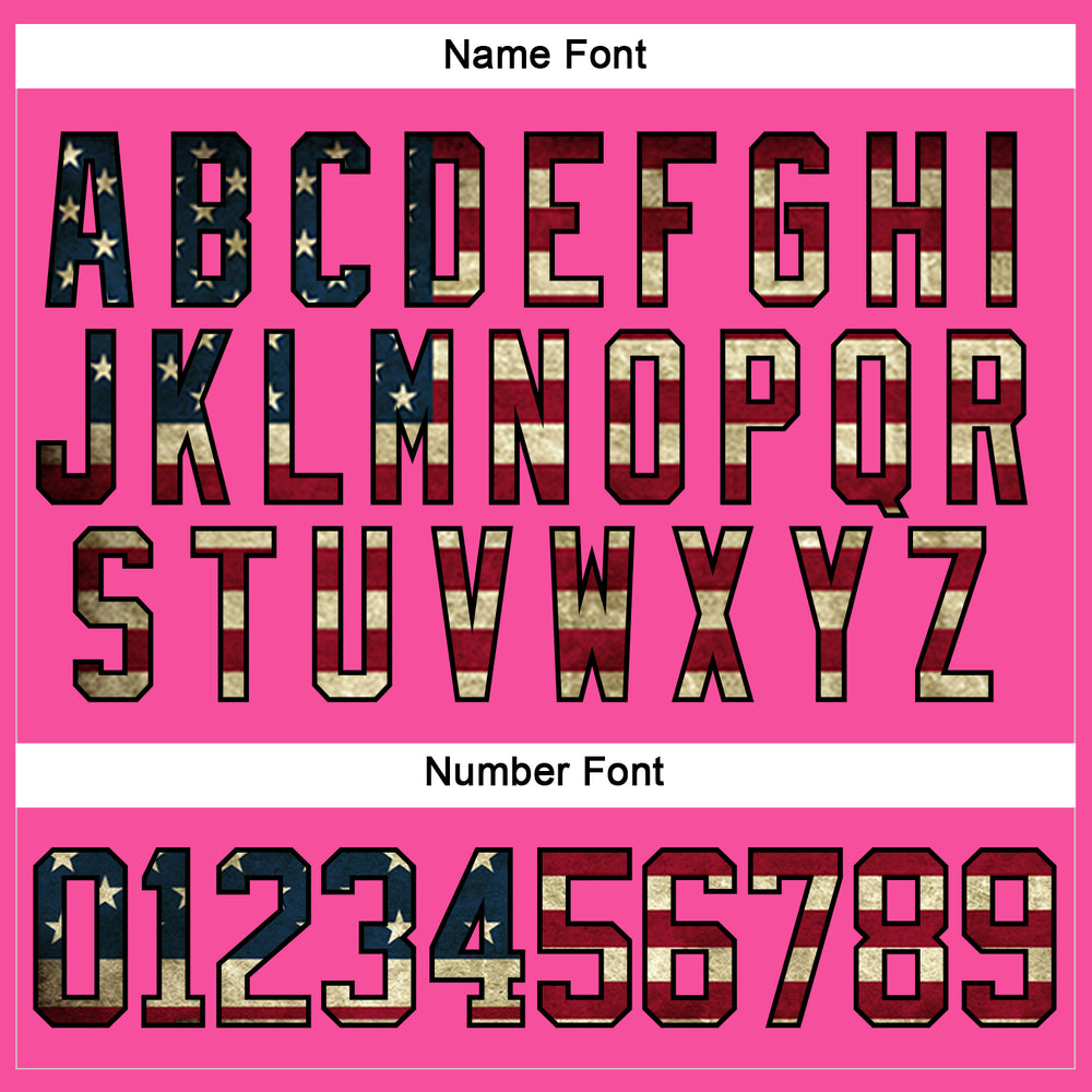 Custom Black Pink Front Logo Crossover Goalie Hockey Vintage Usa Flag Jersey, Design Hockey Jerseys