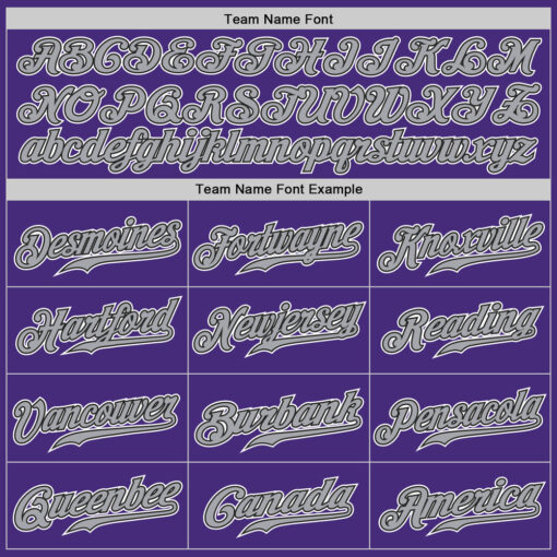 Custom Black Purple Baseball Gray Jersey, Custom Baseball Team Jerseys