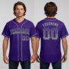 Custom Black Purple Baseball Gray Jersey, Custom Team Baseball Jerseys