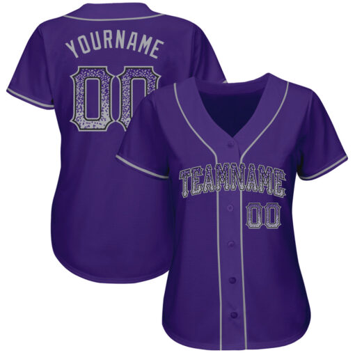 Custom Black Purple Baseball Gray Jersey, Custom Team Baseball Jerseys