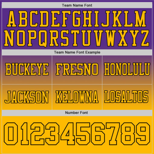 Custom Black Purple City Football Gold Jersey, Customized Football Jerseys