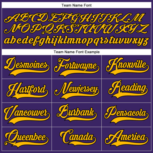 Custom Black Purple Hockey Gold Jersey, Custom Hockey Team Uniforms