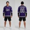 Custom Black Purple Hockey Gray Jersey, Hockey Jersey Design