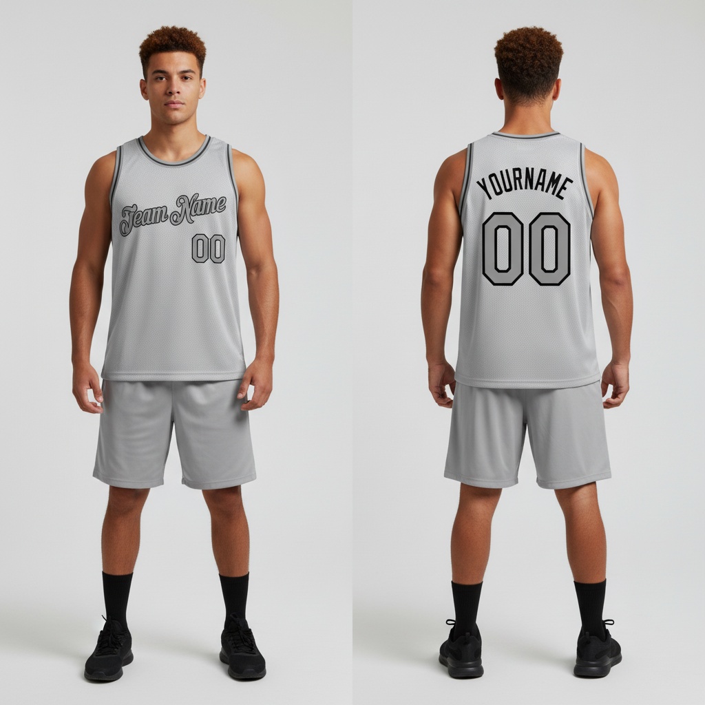 Custom Black Silver Gray Basketball Dark Gray Jersey, Design Custom Basketball Jerseys